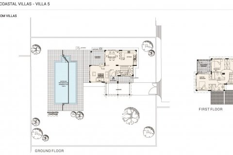 Villa plano de planta, 3 dormitorios en el Peyia Coastal Villas No. 5379