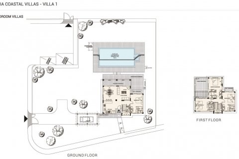 Villa plano de planta, 4 dormitorios en el Peyia Coastal Villas No. 5380