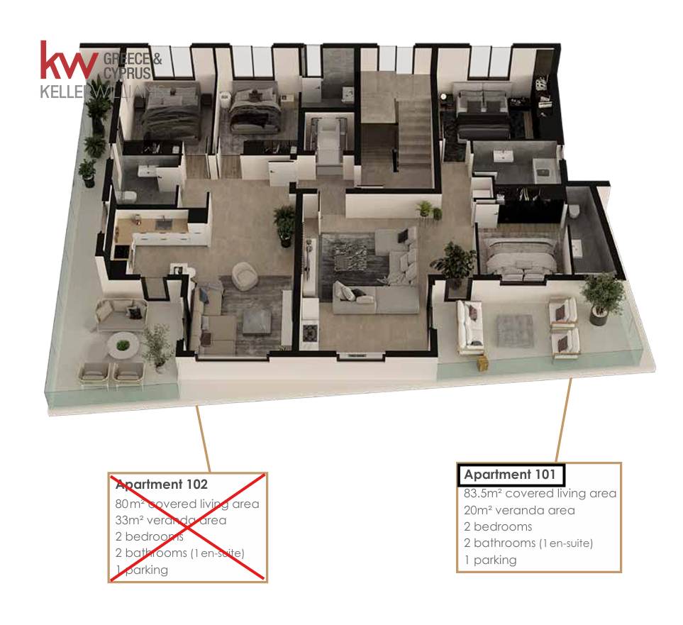 2 chambres Appartement à Larnaca, Larnaka, Chypre No. 50545