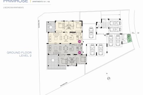 Villa floor plan «2BR-1», 2 bedrooms in Primrose Seaview Apartments