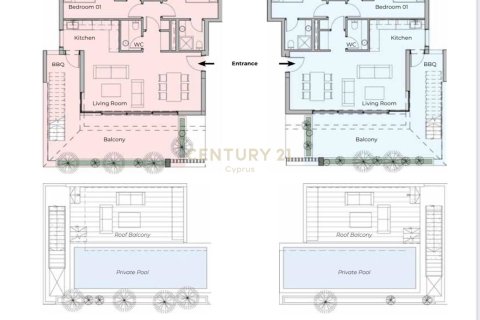 2 chambres Penthouse à Germasogeia, Limassol,  No. 54124 16