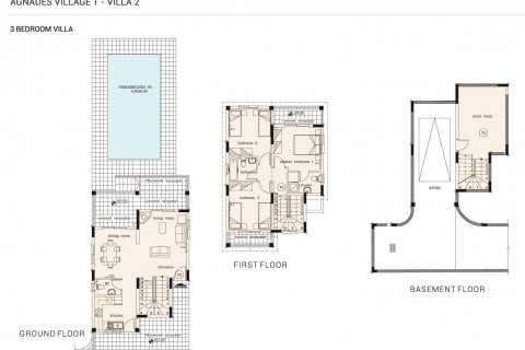 Villa floor plan «3BR-2», 3 bedrooms in Agnades Village