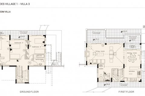 Villa floor plan «3BR-3», 3 bedrooms in Agnades Village