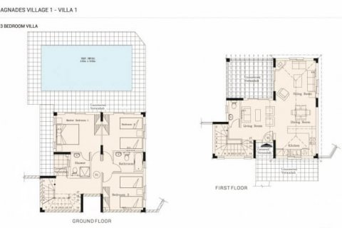 Villa floor plan «3BR-1», 3 bedrooms in Agnades Village