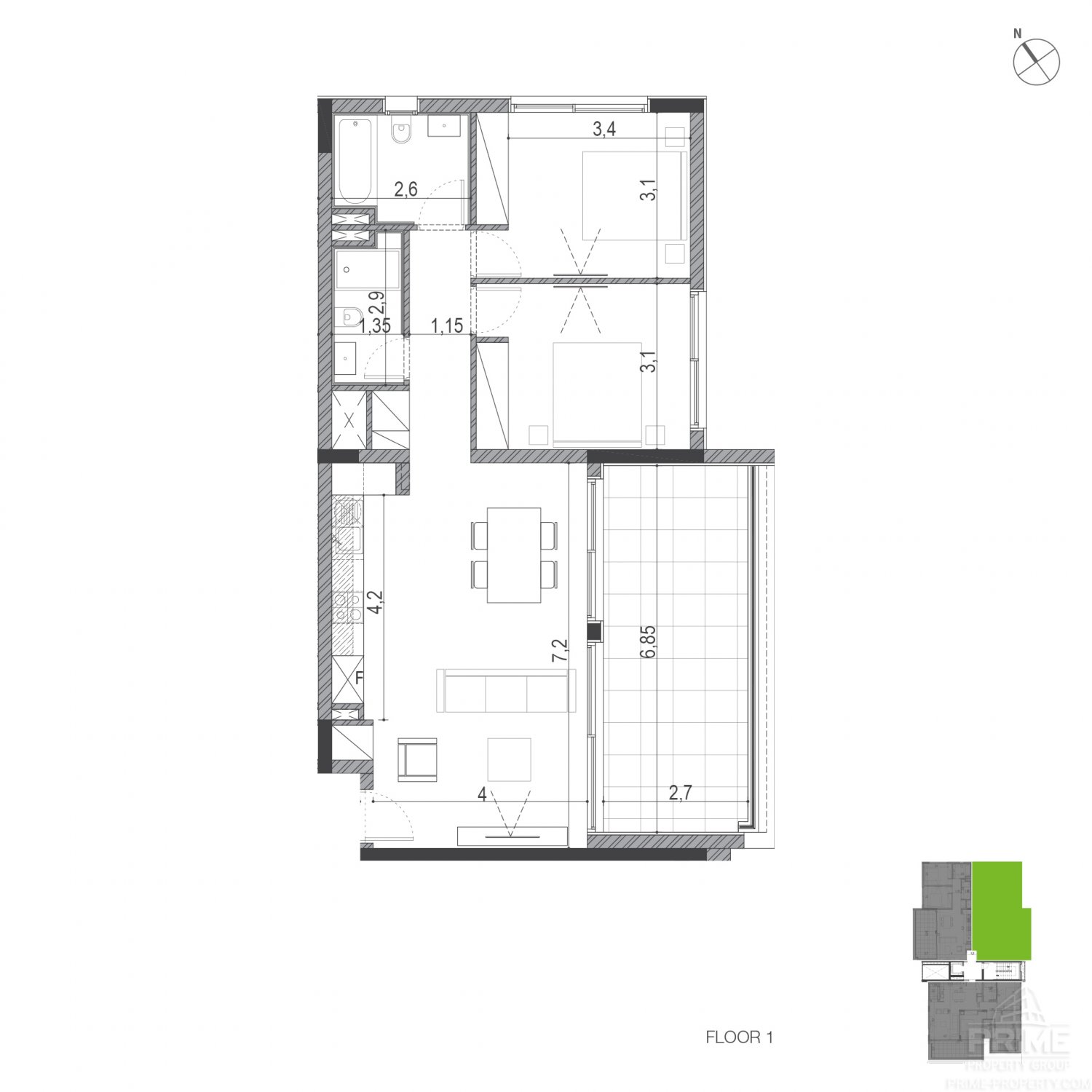 2 chambres Appartement à Stockholm Residence Strovolos, Nicosia, Chypre No. 29546