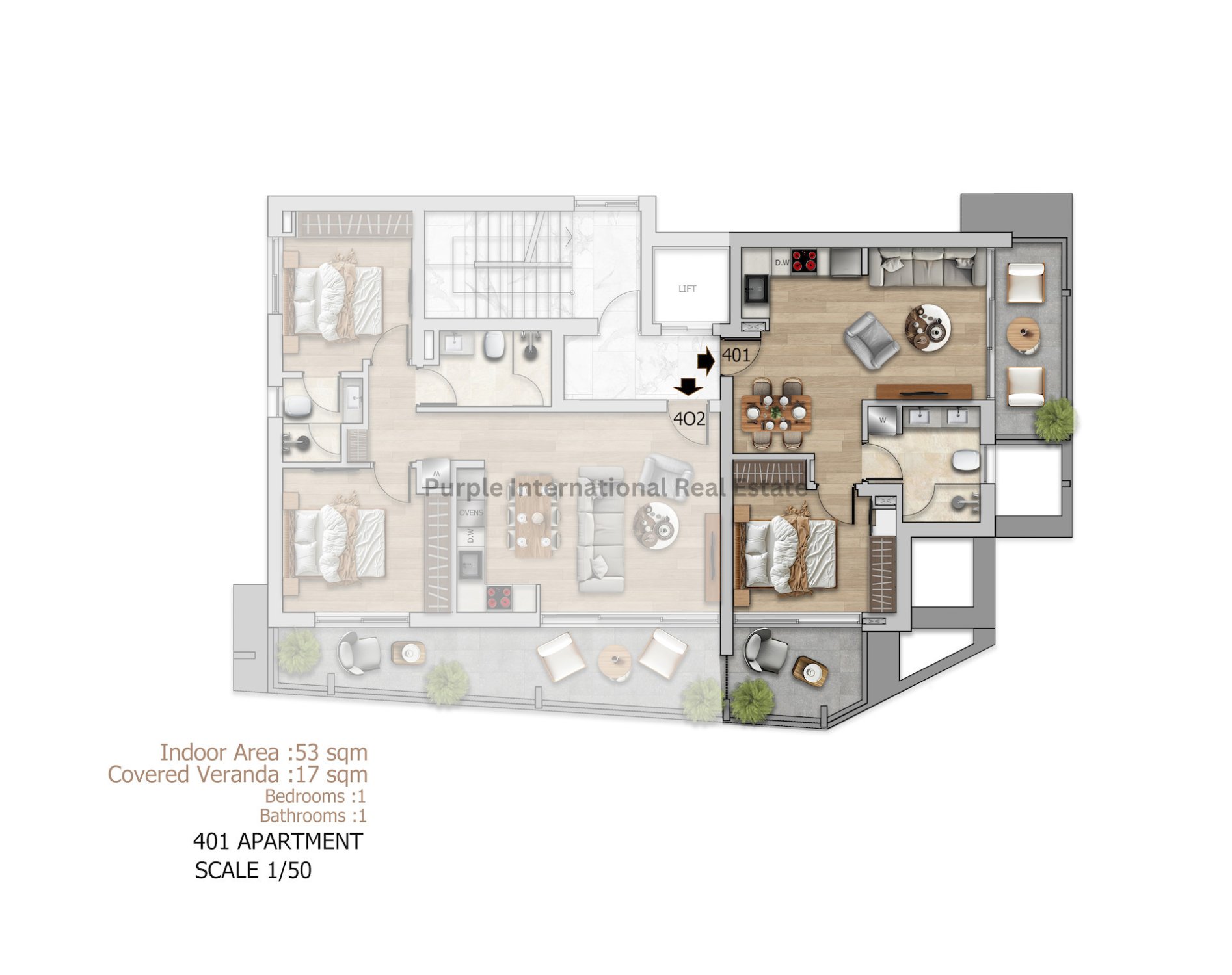 1 chambre Appartement à Larnaca, Larnaka, Chypre No. 53042