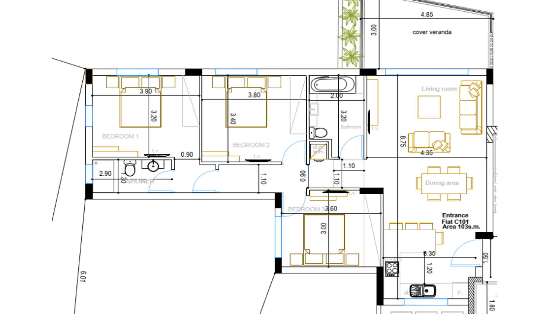 3 chambres Appartement à Livadia, Larnaka, Chypre No. 30498
