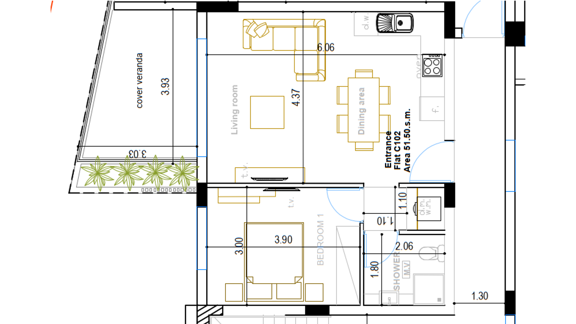 1 chambre Appartement à Livadia, Larnaka, Chypre No. 30499