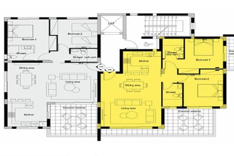 Apartment floor plan, 2 bedrooms in Aster Gardens No. 4467