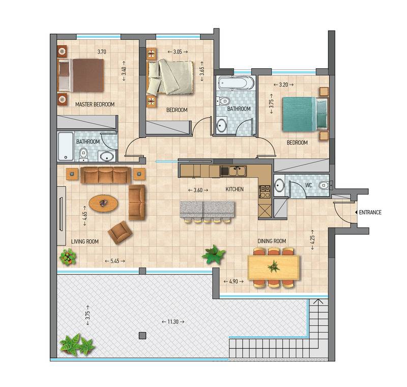 3 dormitorios Apartamento en Limassol, Chipre No. 35542