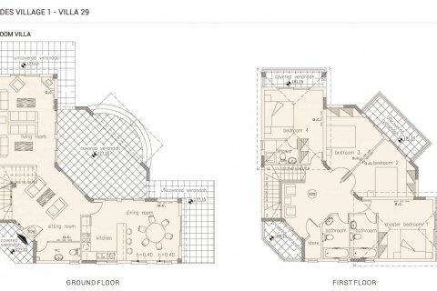 Villa floor plan «3BR-25», 3 bedrooms in Agnades Village