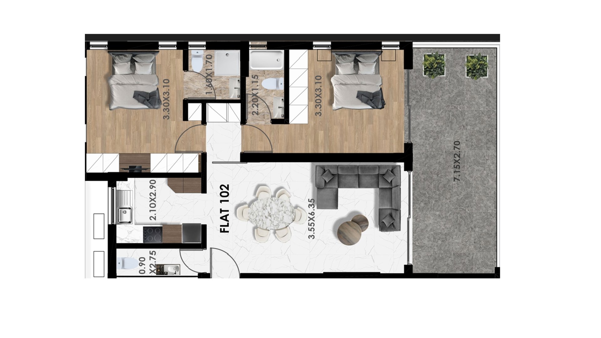 2 chambres Appartement à Livadia, Larnaka, Chypre No. 28839