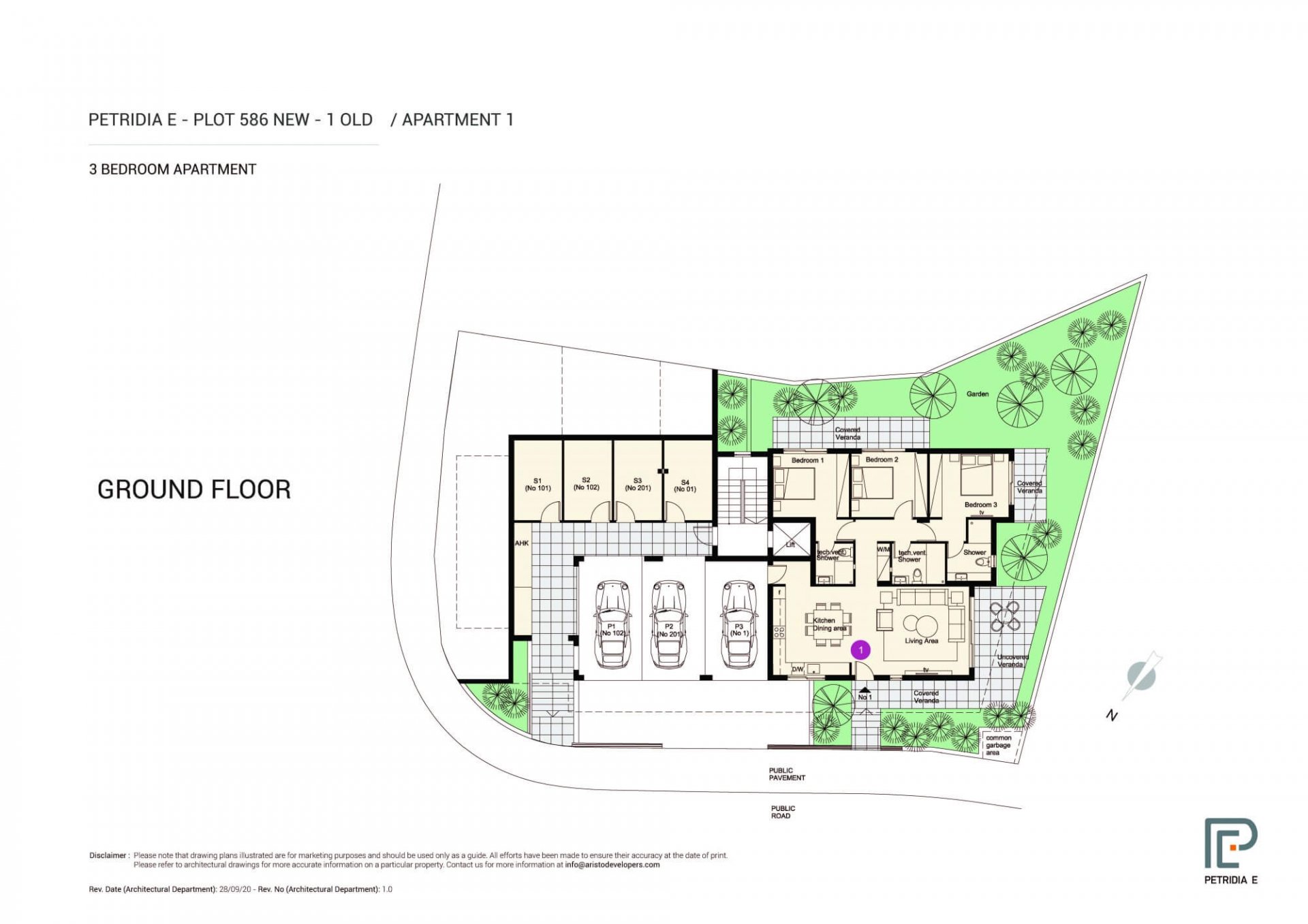 3 bedrooms Apartment in Petridia E Empa, Paphos, Cyprus No. 5348