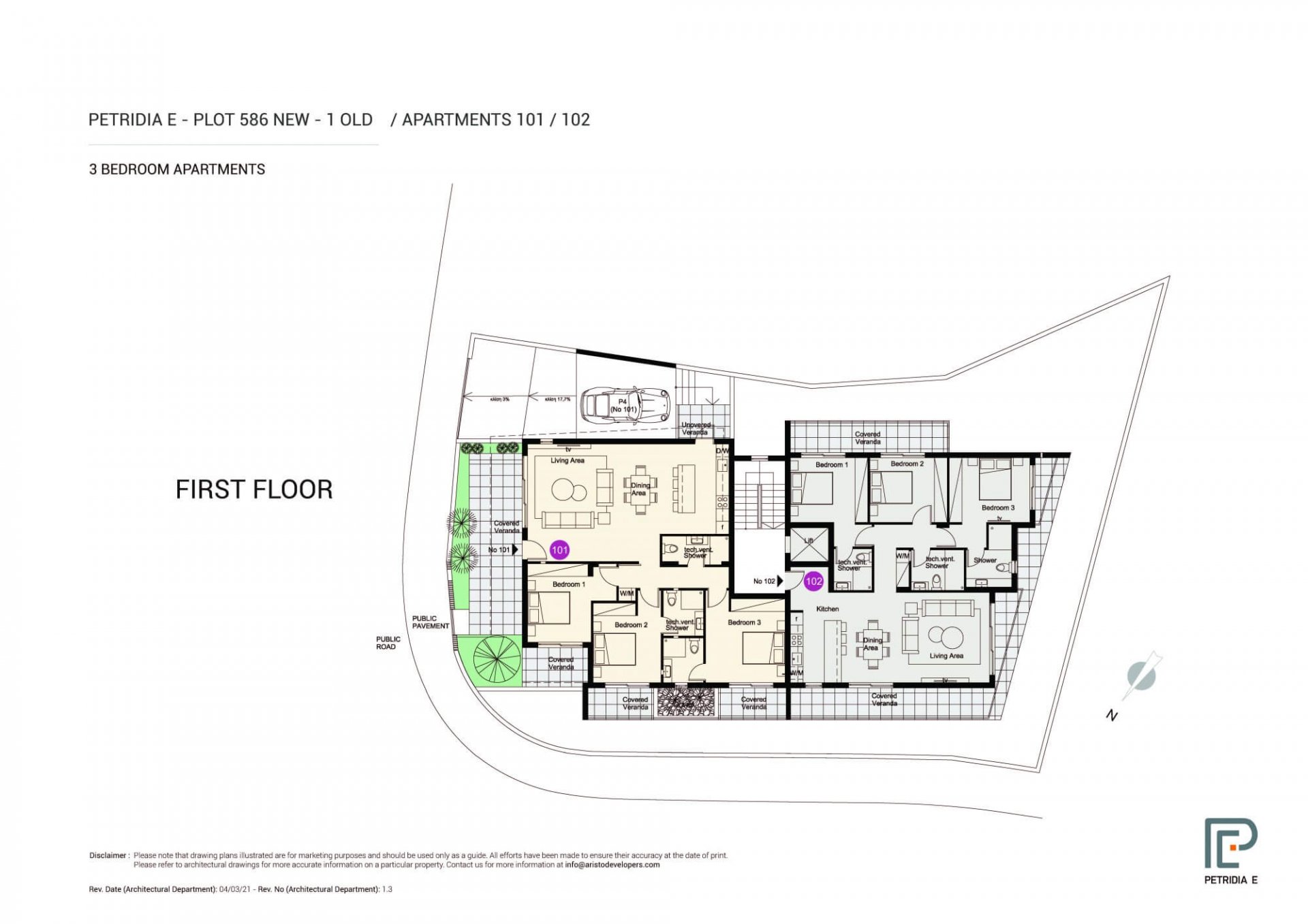 3 bedrooms Apartment in Petridia E Empa, Paphos, Cyprus No. 5349