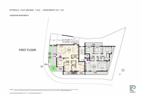 Apartment floor plan «3BR-2», 3 bedrooms in Petridia E