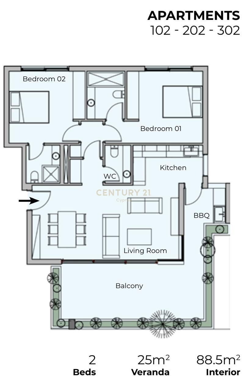 2 bedrooms Apartment in Germasogeia, Limassol, Cyprus No. 55821