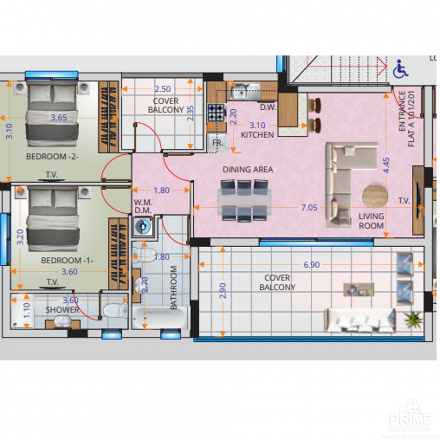 2 chambres Appartement à Aradippou, Larnaka, Chypre No. 26610