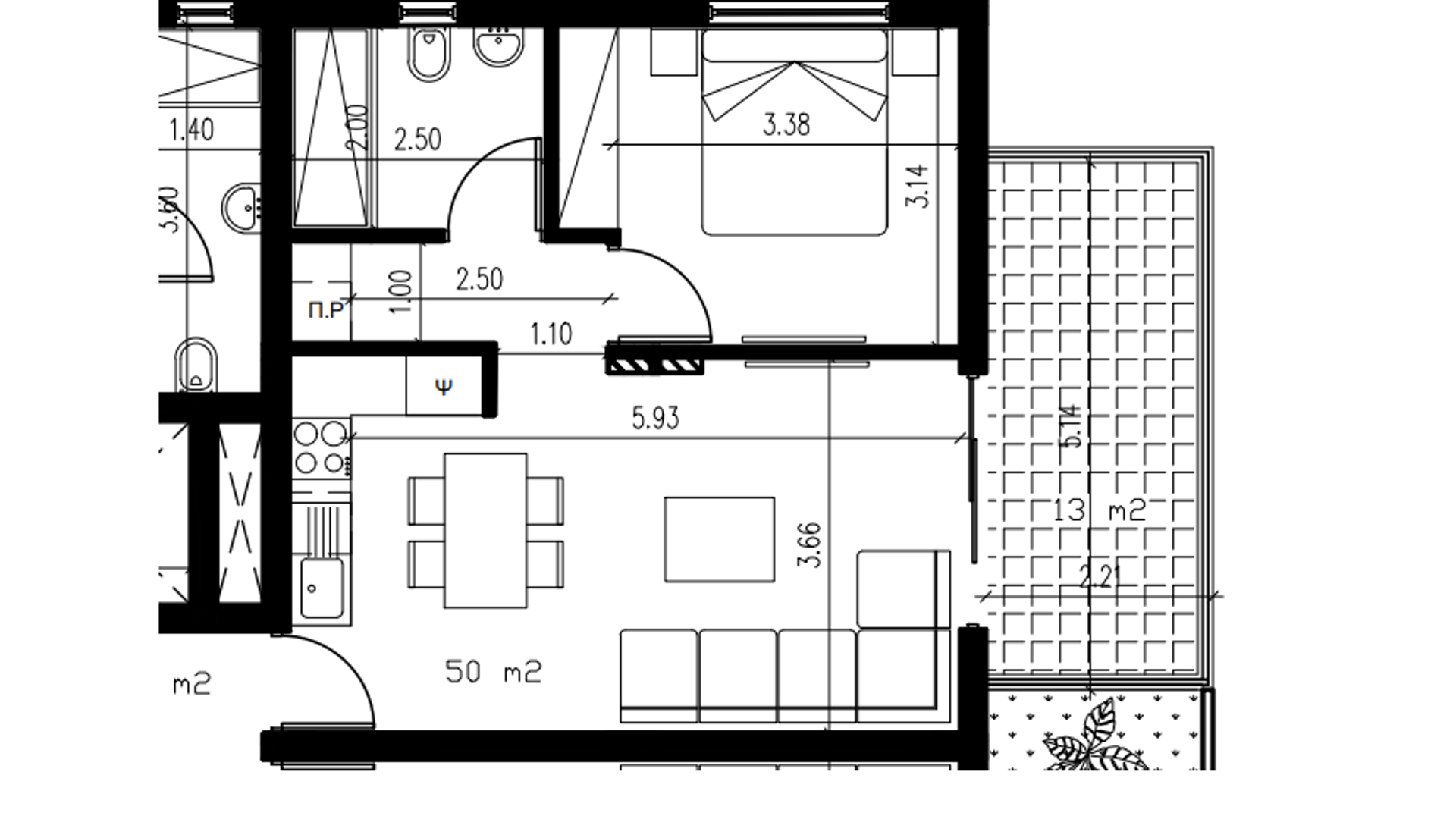 1 chambre Appartement à Livadia, Larnaka, Chypre No. 31064