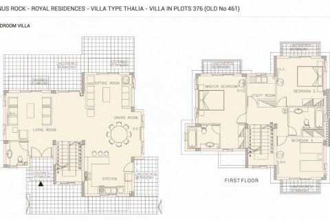 Villa floor plan «3BR-2», 3 bedrooms in Royal Residences